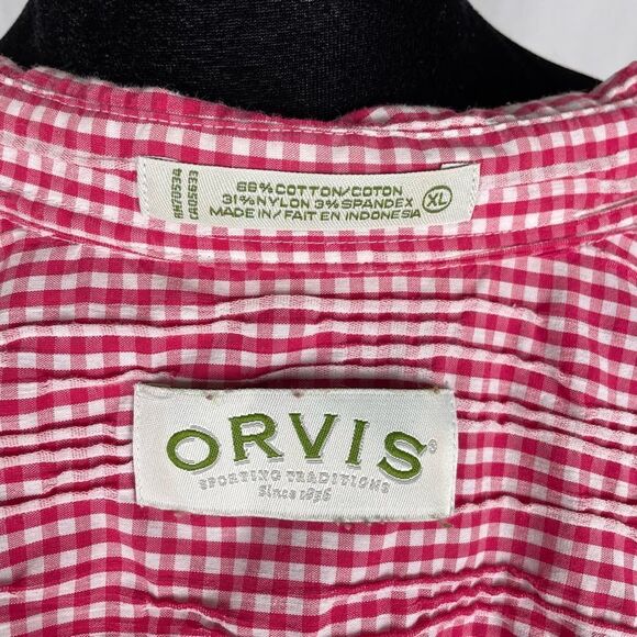 Orvis Pink Checkered Button Up Blouse - Women’s XL - Picture 5 of 6